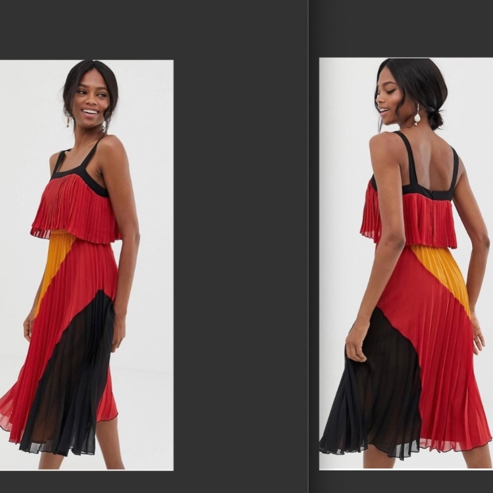 ASOS Pleated Midi Dress